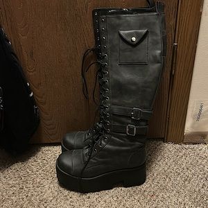 Current Mood Knee High Buckle Boots